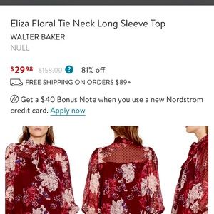 Walter Baker blouse brand new never worn!